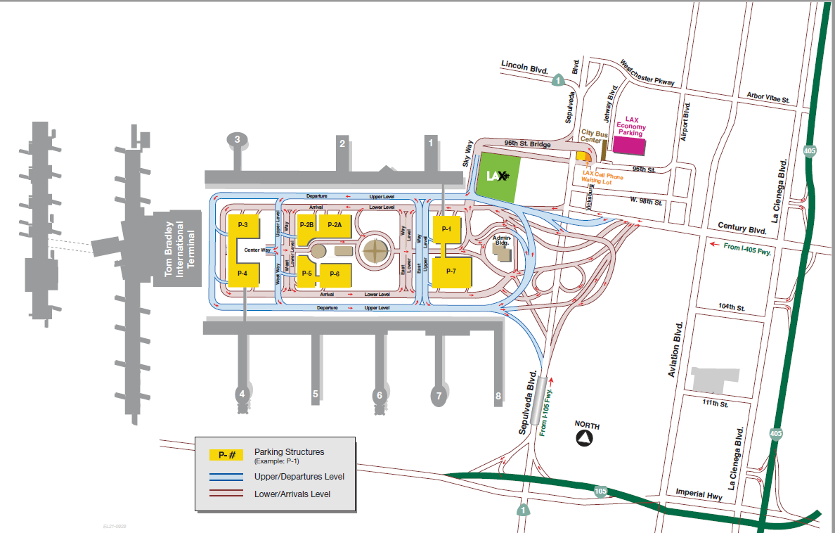 Lax Official Site Airport Terminal Map Airline Location Map